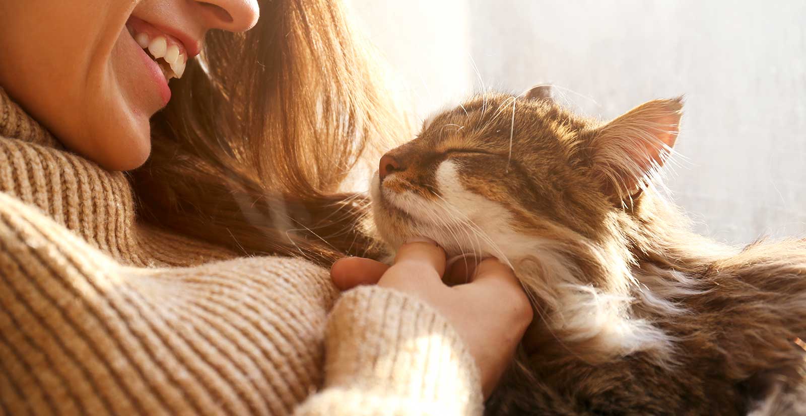 A woman holding a cat